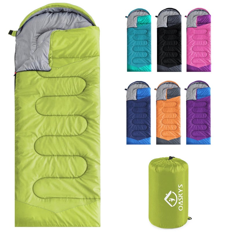 oaskys Camping Sleeping Bag - 3 Season Warm & Cool Weather - Summer Spring Fall Lightweight Waterproof for Adults Kids - Camping Gear Equipment, Traveling, and Outdoors - Image 1